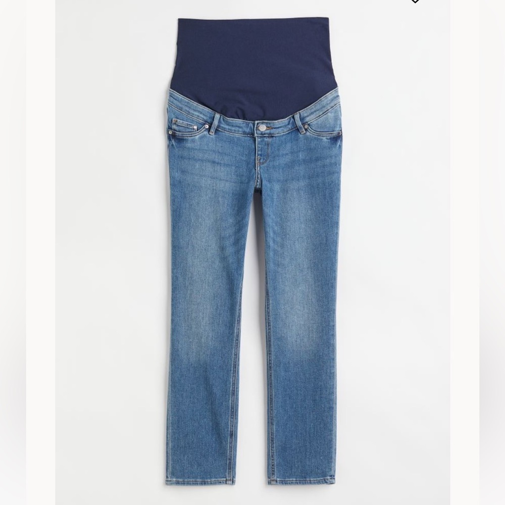 MAMA Maternity Slim Straight High Ankle Jeans